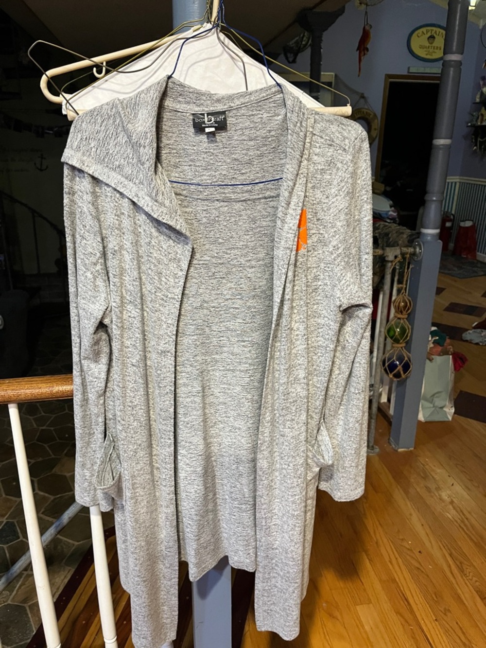 Lightweight Heather Gray Open Front Cardigan